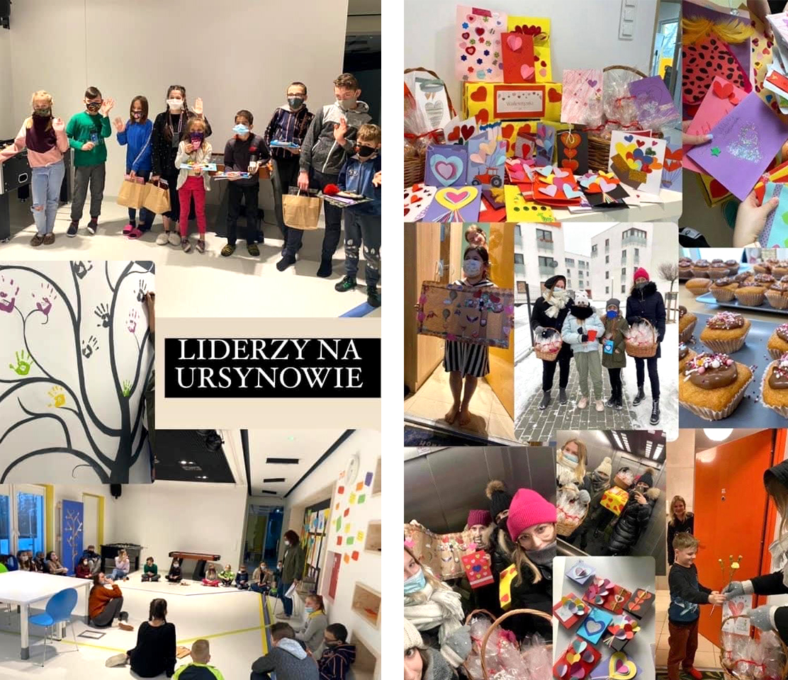 kolaż ze zdjęć dzieci Ogniska Ursynów, fotorelacja z najważniejszych wydarzeń lutego