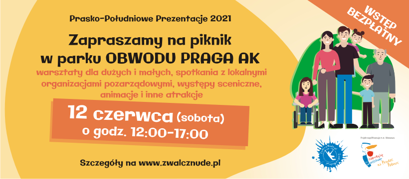 Grafika zapraszająca na&nbsp;piknik 12 czerwca na&nbsp;pradze południe