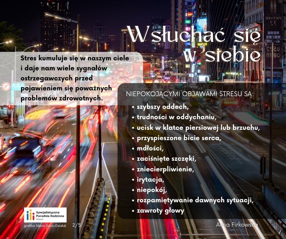 Grafika z tekstem "Wsłuchać się w siebie"