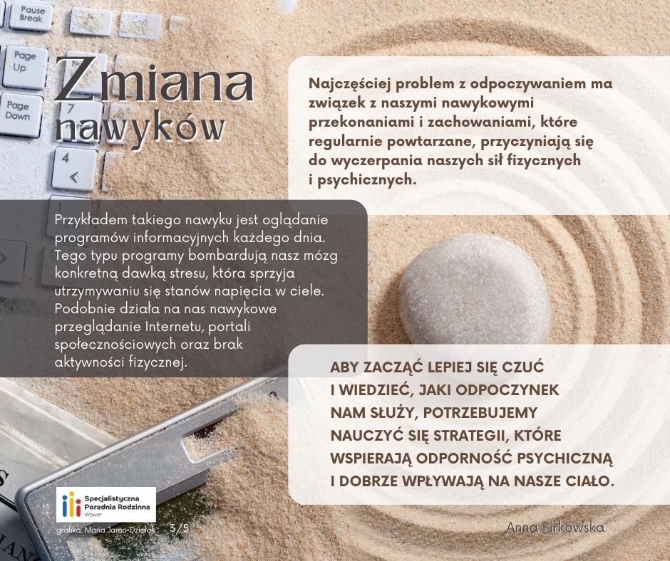 Grafika z tekstem "Zmiana nawyków"