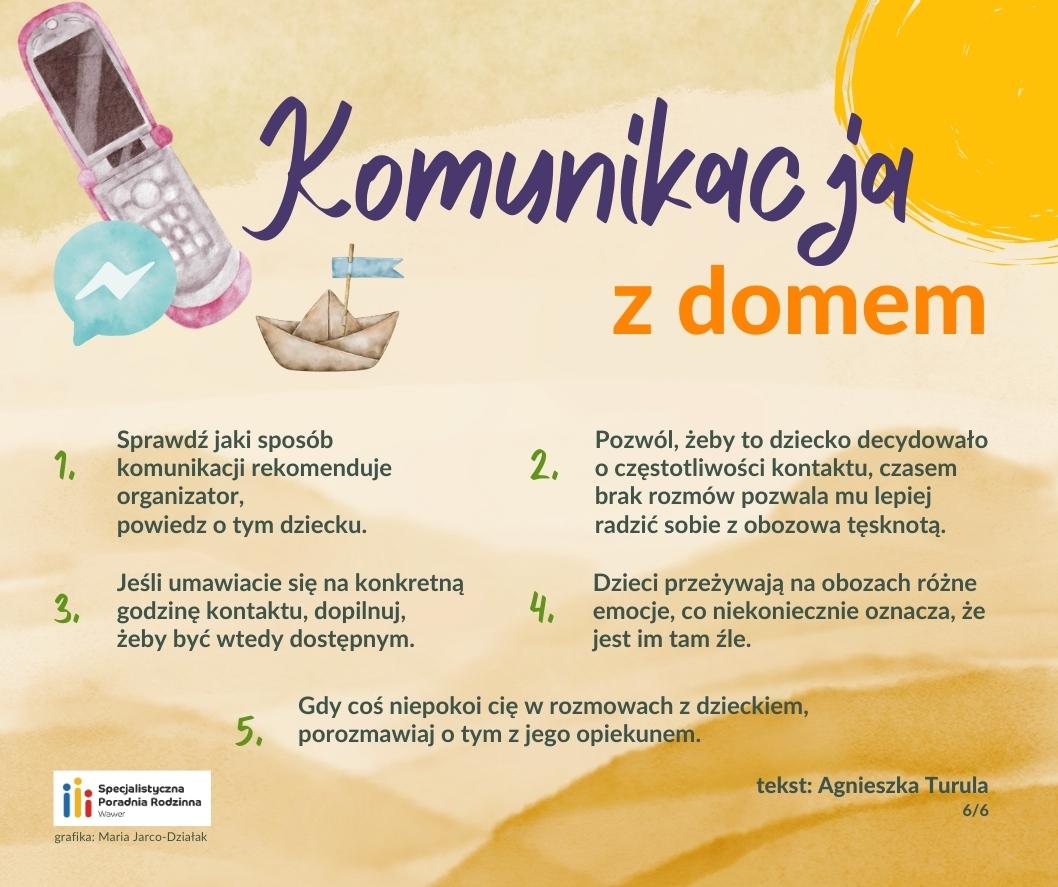 Grafika z tekstem "Komunikacja z domem"