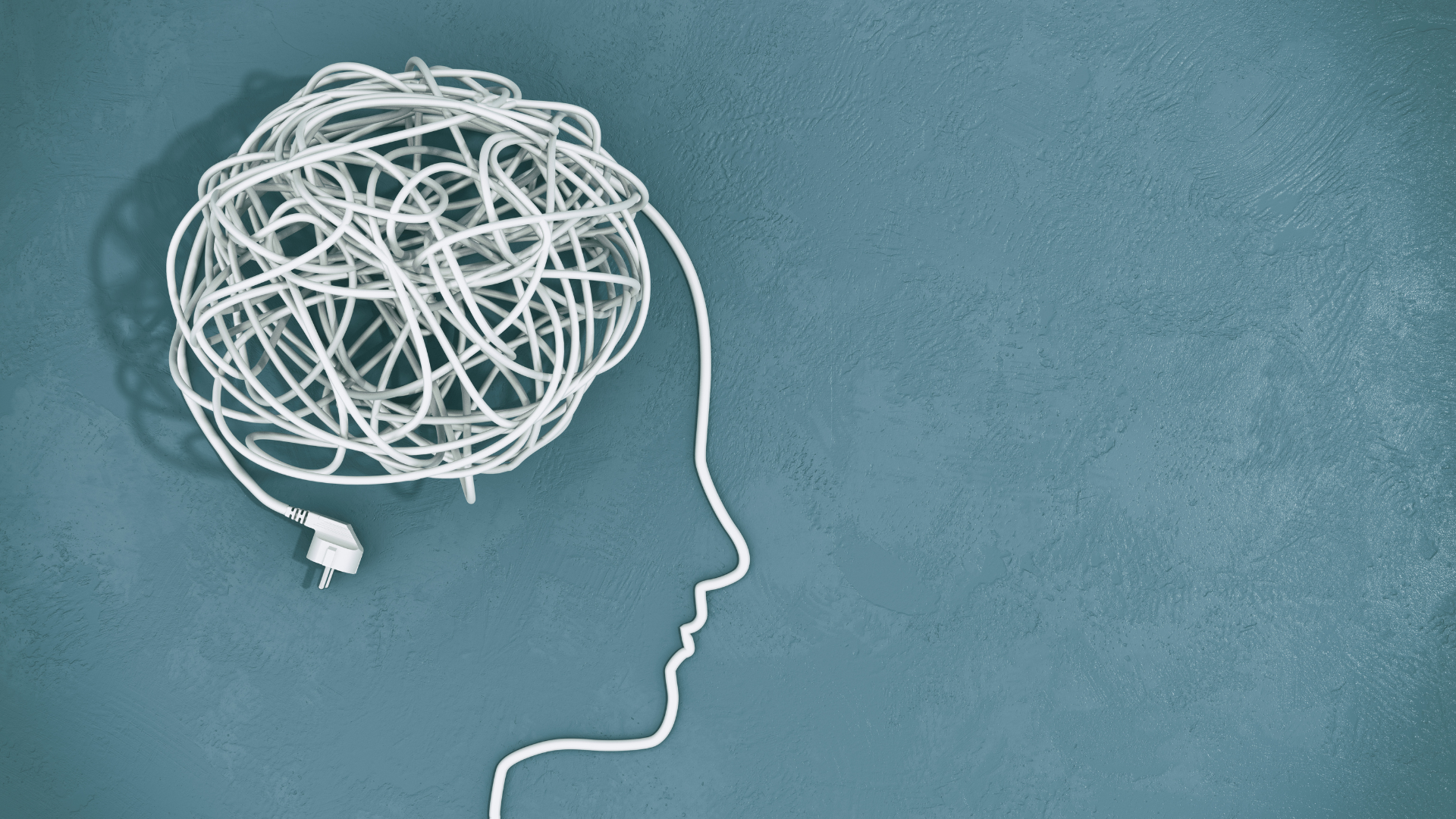 grafika kabel przedłużacza ułożony w kształt głowy z profilu