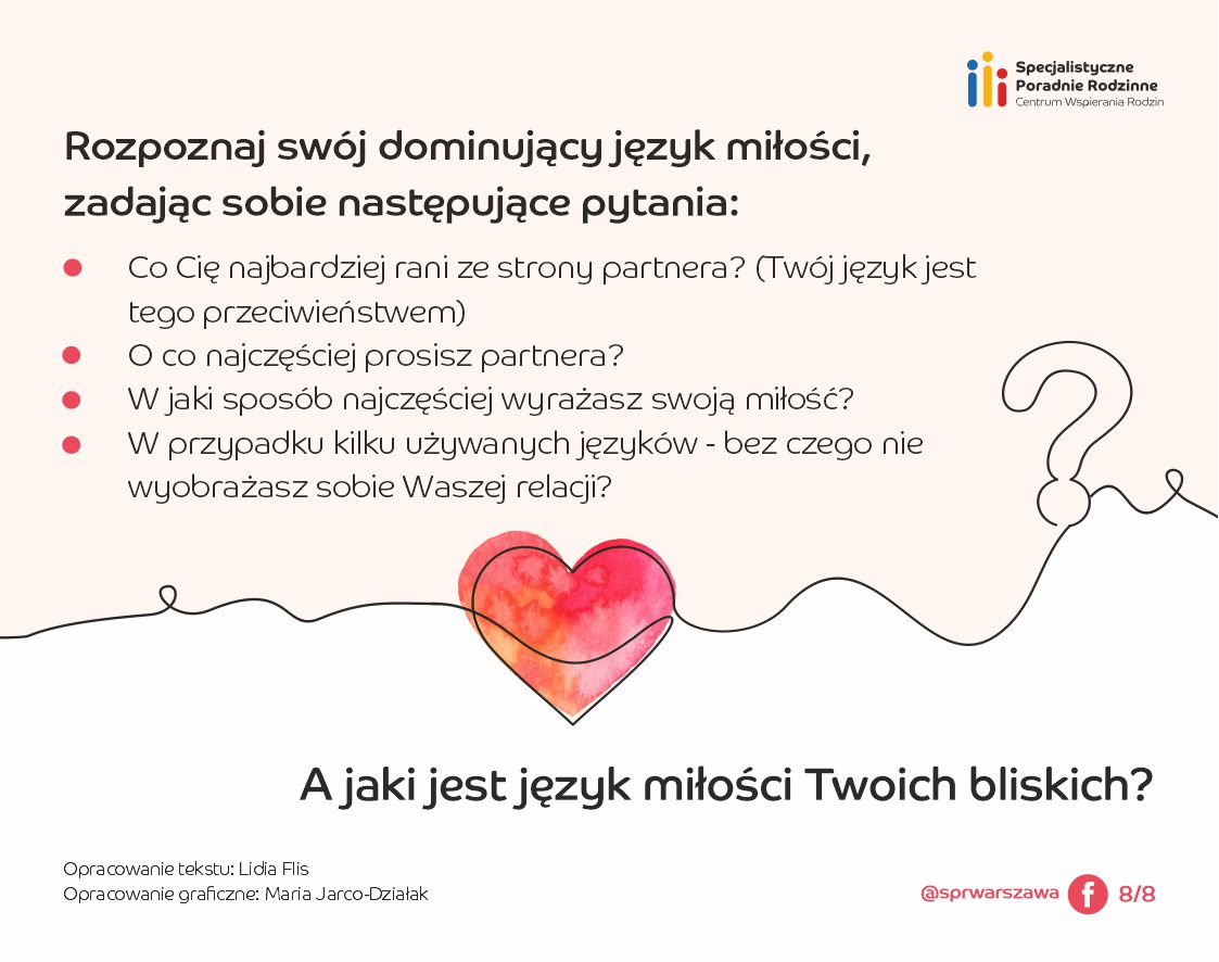 Infografika 8: Rozpoznaj swój dominujący język miłości