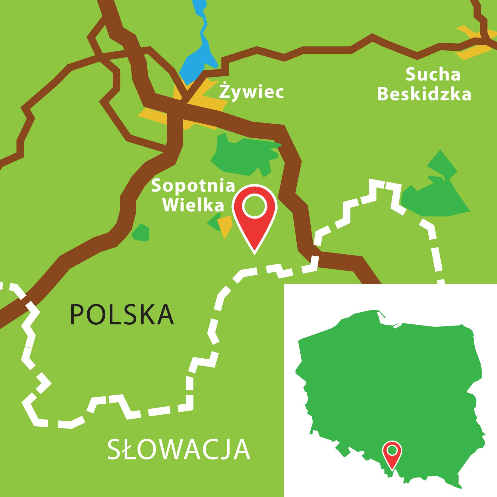 Mapa Polski - lokalizacja Kordonu